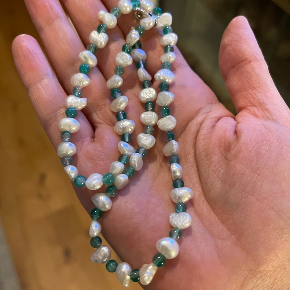 Freshwater cultured pearl 925 silver necklace - Picture 5 of 8